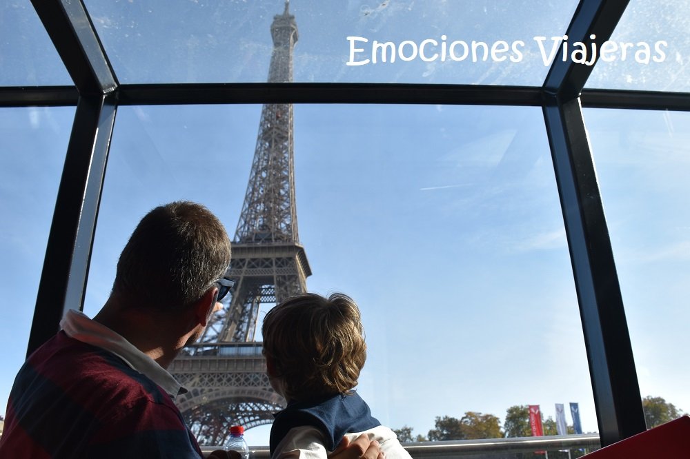 Descubriendo la Torre Eiffel navegando por el Sena.
